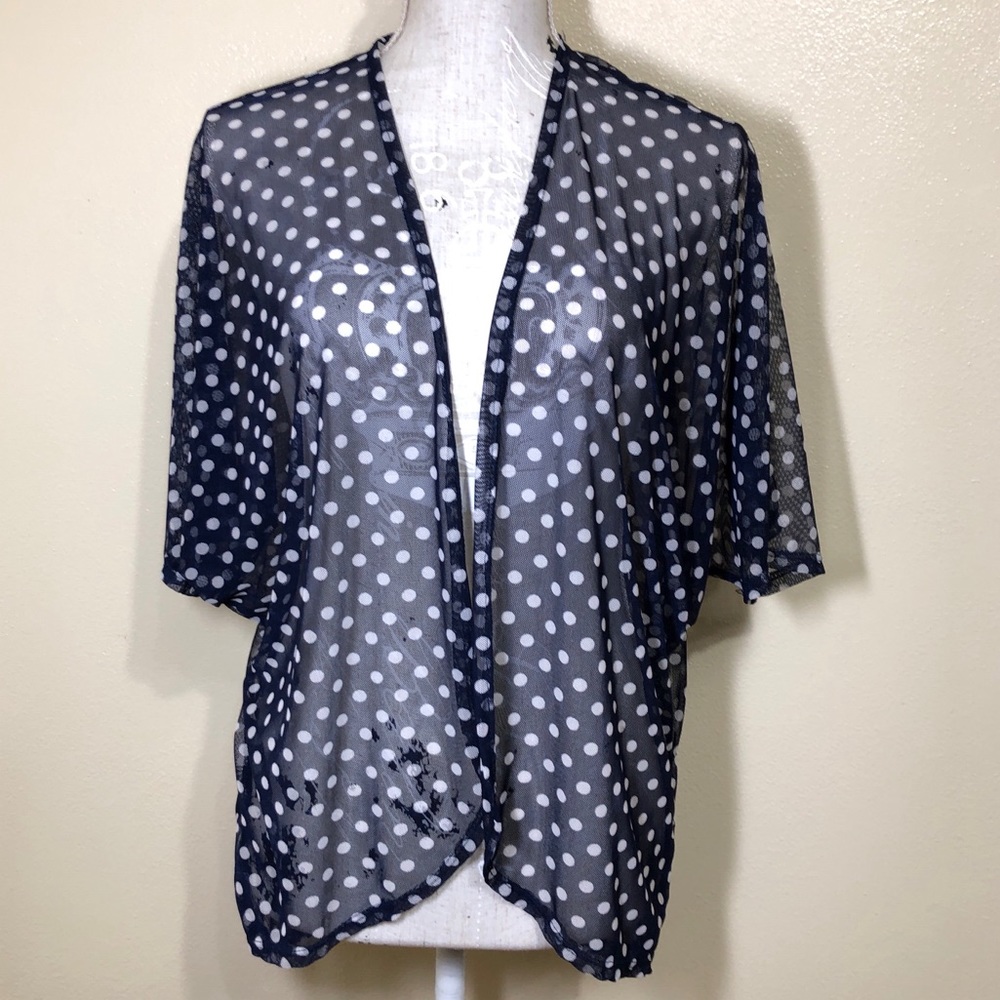 Sheer Mesh Polka Dot Cardigan Cover by Discreet